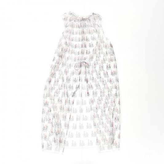 CREW NECK SLEEVELESS DRESS - ORIGINAL PRINTED TULLE