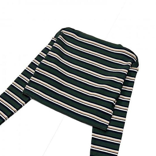 TWO-WAYS SPENCER BASQUE SHIRT - RANDOM STRIPE (OLIVE)