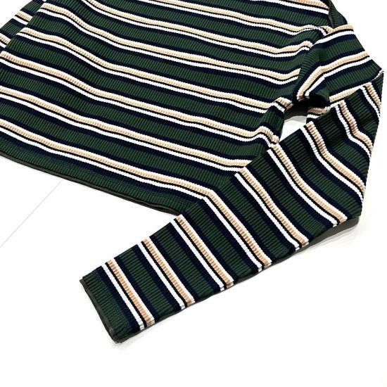 TWO-WAYS SPENCER BASQUE SHIRT - RANDOM STRIPE (OLIVE)