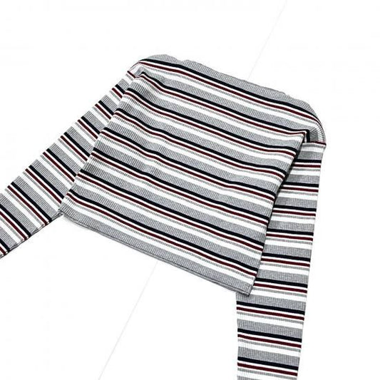 TWO-WAYS SPENCER BASQUE SHIRT - RANDOM STRIPE (H.GREY)