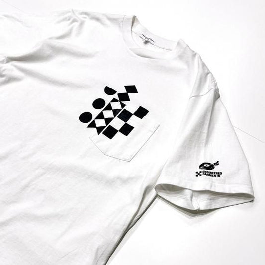 PRINTED CROSS CREW NECK T-SHIRT - MULTI PATTERN (WHITE)