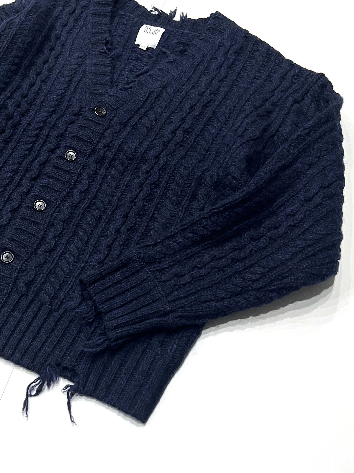 ARAN CARDIGAN NAVY