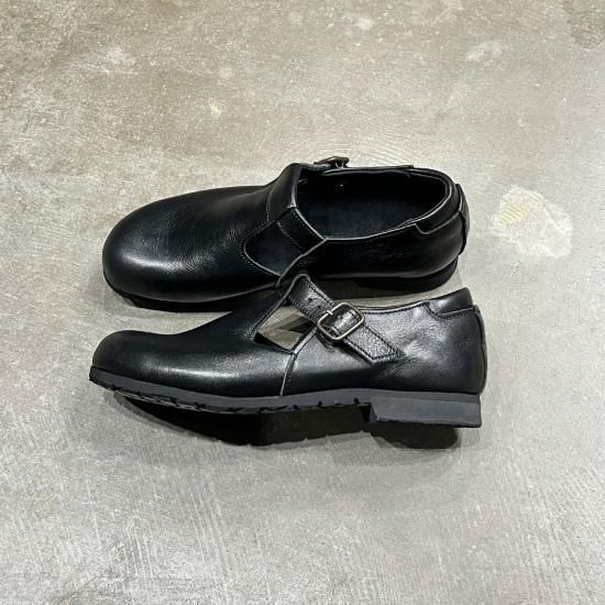 T-01 ストラップシューズ/ キップレザー (BLACK)