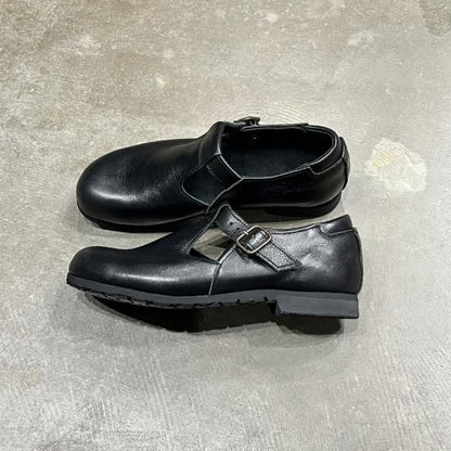 T-01 ストラップシューズ/ キップレザー (BLACK)