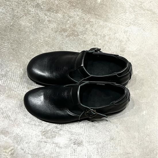 T-01 ストラップシューズ/ キップレザー (BLACK)