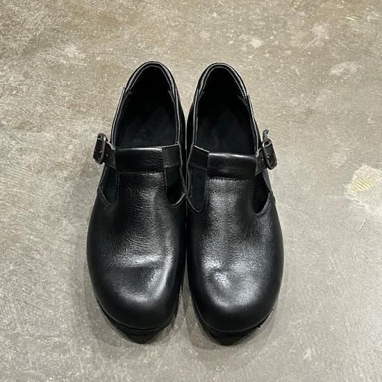 T-01 ストラップシューズ/ キップレザー (BLACK)