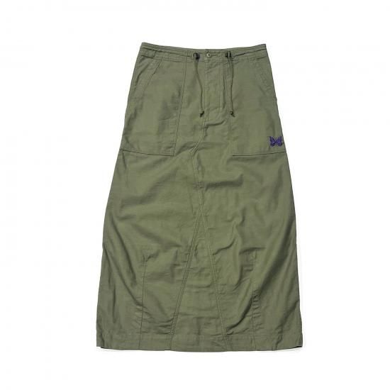 STRING FATIGUE SKIRT- BACK SATEEN (OLIVE)