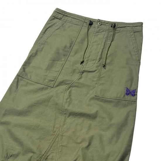 STRING FATIGUE SKIRT- BACK SATEEN (OLIVE)