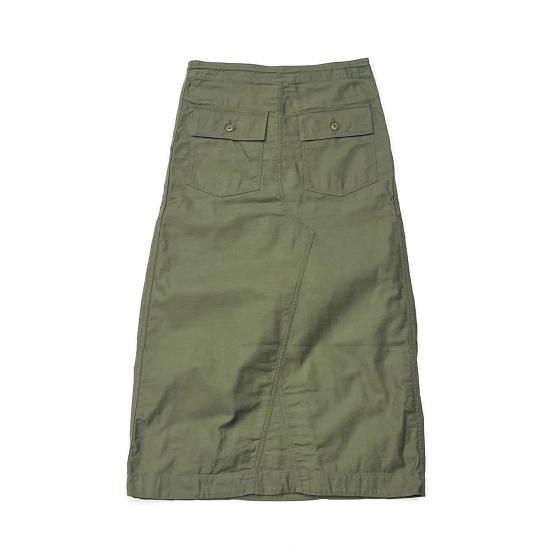 STRING FATIGUE SKIRT- BACK SATEEN (OLIVE)