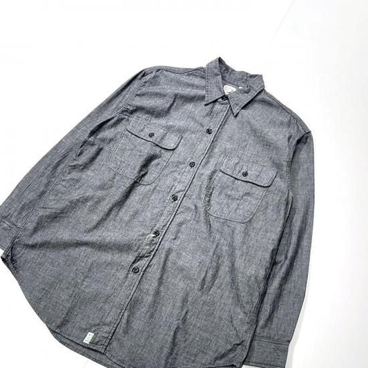 BLACK CHAMBRAY WORK SHIRT (BLACK)