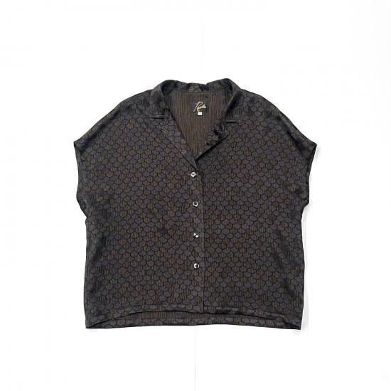 FRENCH SLEEVE BLOUSE- SEIGAIHA JACQUARD