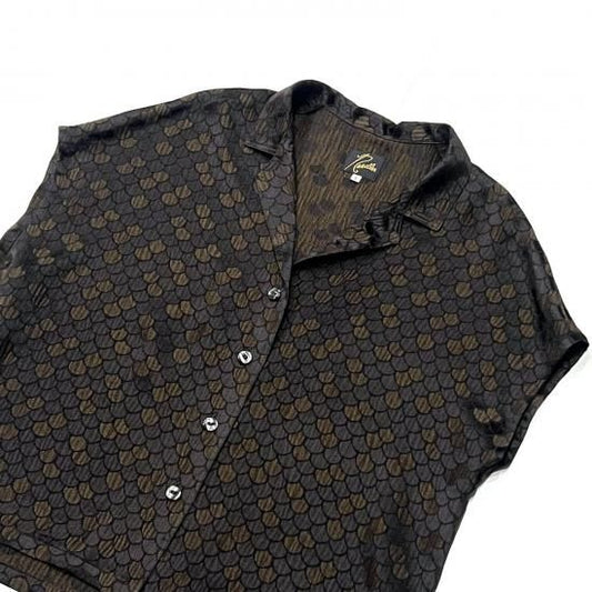 FRENCH SLEEVE BLOUSE- SEIGAIHA JACQUARD