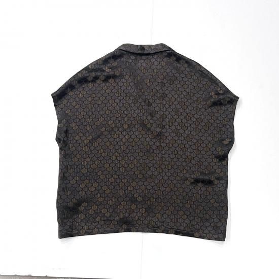 FRENCH SLEEVE BLOUSE- SEIGAIHA JACQUARD