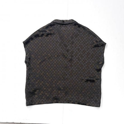 FRENCH SLEEVE BLOUSE- SEIGAIHA JACQUARD