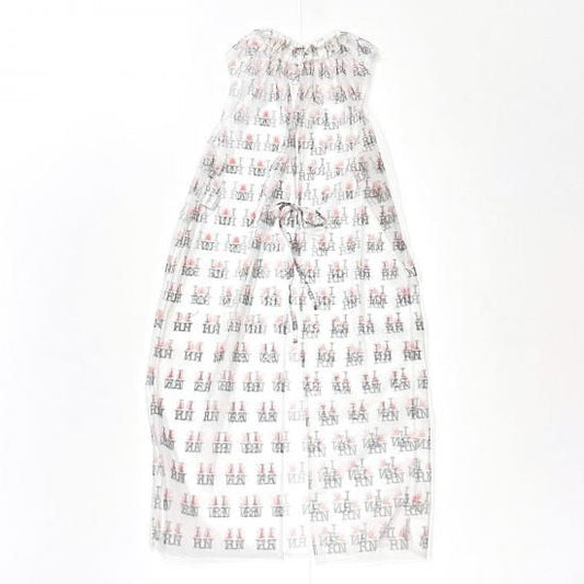 CREW NECK SLEEVELESS DRESS - ORIGINAL PRINTED TULLE