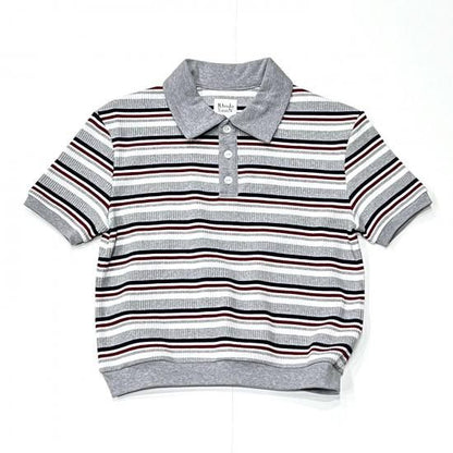 POLO SHIRT - RANDOM STRIPE (H.GREY)