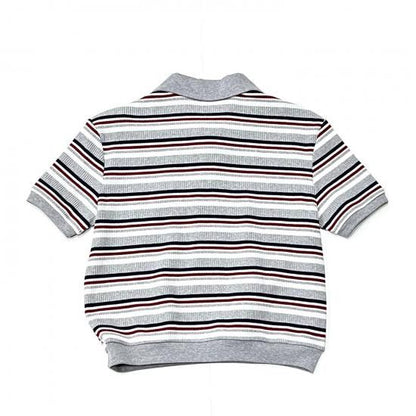 POLO SHIRT - RANDOM STRIPE (H.GREY)