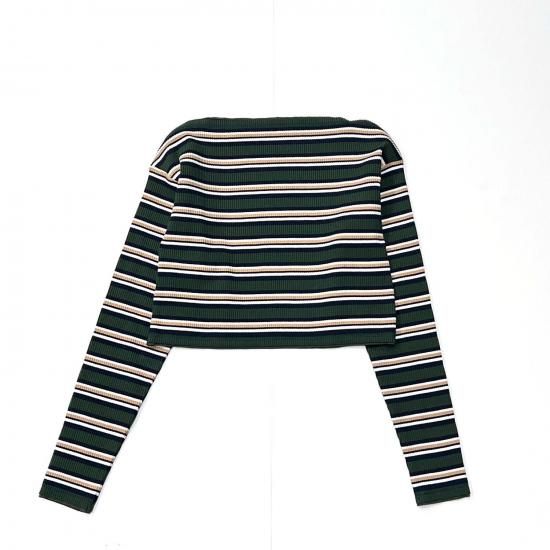 TWO-WAYS SPENCER BASQUE SHIRT - RANDOM STRIPE (OLIVE)