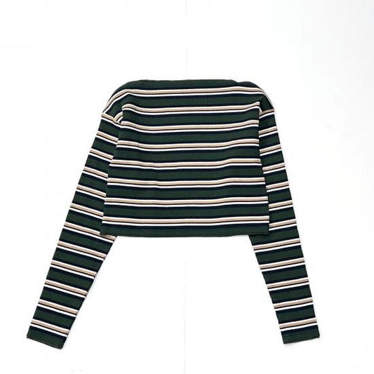 TWO-WAYS SPENCER BASQUE SHIRT - RANDOM STRIPE (OLIVE)