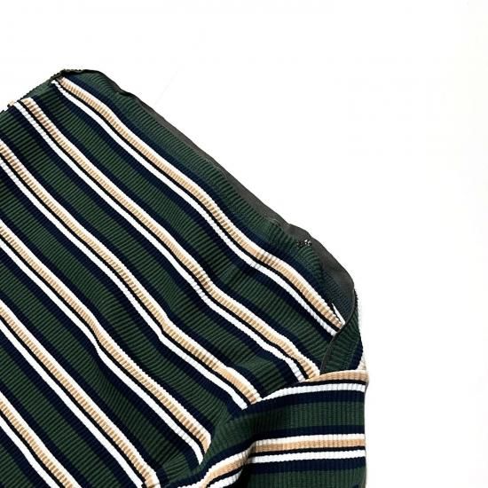 TWO-WAYS SPENCER BASQUE SHIRT - RANDOM STRIPE (OLIVE)