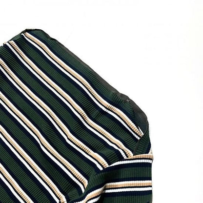 TWO-WAYS SPENCER BASQUE SHIRT - RANDOM STRIPE (OLIVE)