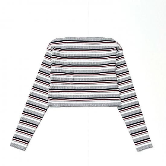 TWO-WAYS SPENCER BASQUE SHIRT - RANDOM STRIPE (H.GREY)
