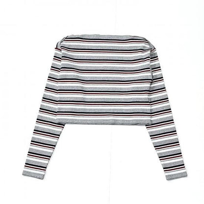 TWO-WAYS SPENCER BASQUE SHIRT - RANDOM STRIPE (H.GREY)