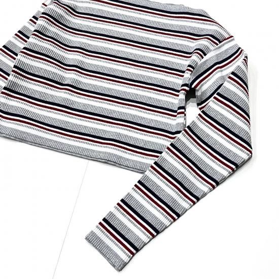 TWO-WAYS SPENCER BASQUE SHIRT - RANDOM STRIPE (H.GREY)