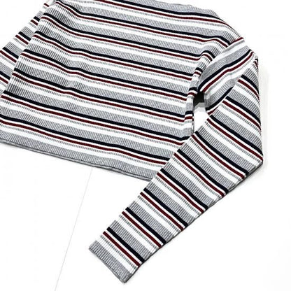TWO-WAYS SPENCER BASQUE SHIRT - RANDOM STRIPE (H.GREY)