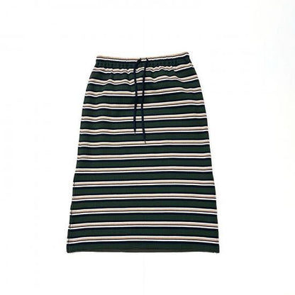 PENCIL SKIRT - RANDOM STRIPE (OLIVE)