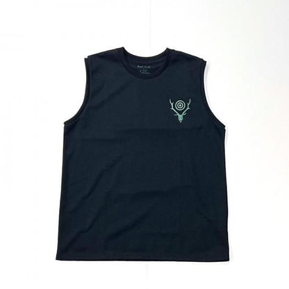 SLEEVELESS CREW NECK TEE - SKULL & TARGET
