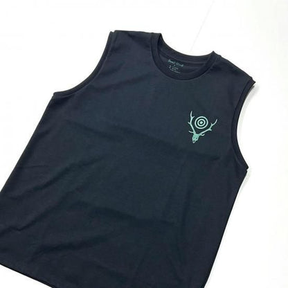 SLEEVELESS CREW NECK TEE - SKULL & TARGET