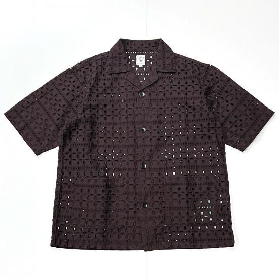 CABANA SHIRT / CUTWORK EMBROIDERY (DK.BROWN)