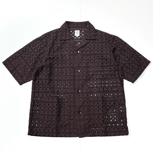 CABANA SHIRT / CUTWORK EMBROIDERY (DK.BROWN)