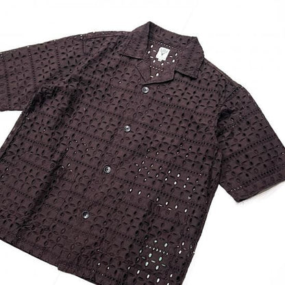 CABANA SHIRT / CUTWORK EMBROIDERY (DK.BROWN)