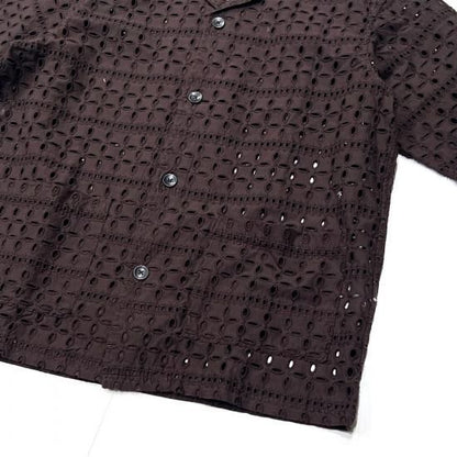 CABANA SHIRT / CUTWORK EMBROIDERY (DK.BROWN)