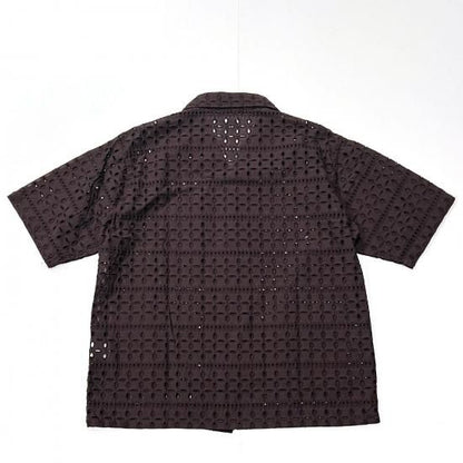 CABANA SHIRT / CUTWORK EMBROIDERY (DK.BROWN)
