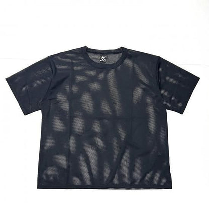 S/S CREW NECK SHIRT - KNIT MESH (BLACK)