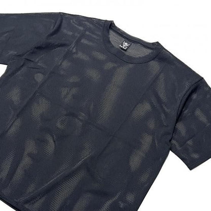 S/S CREW NECK SHIRT - KNIT MESH (BLACK)