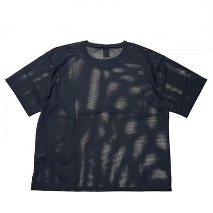 S/S CREW NECK SHIRT - KNIT MESH (BLACK)