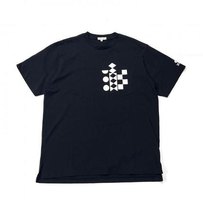 PRINTED CROSS CREW NECK T-SHIRT - MULTI PATTERN (BLACK)
