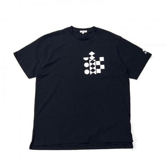 PRINTED CROSS CREW NECK T-SHIRT - MULTI PATTERN (BLACK)