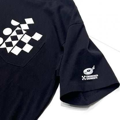 PRINTED CROSS CREW NECK T-SHIRT - MULTI PATTERN (BLACK)