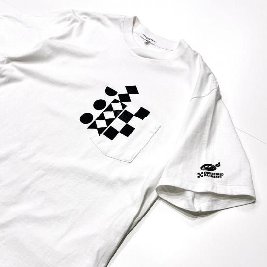 PRINTED CROSS CREW NECK T-SHIRT - MULTI PATTERN (WHITE)