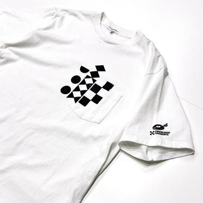 PRINTED CROSS CREW NECK T-SHIRT - MULTI PATTERN (WHITE)