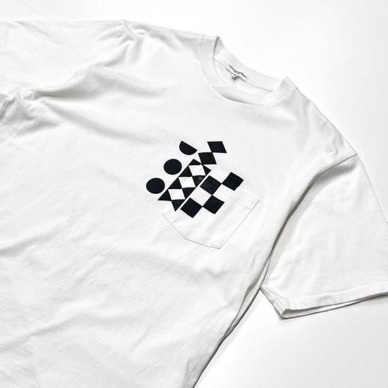 PRINTED CROSS CREW NECK T-SHIRT - MULTI PATTERN (WHITE)