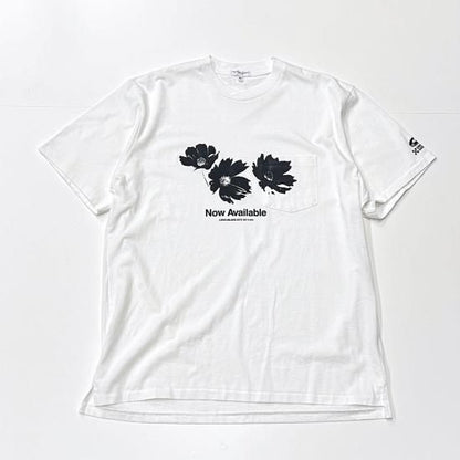 PRINTED CROSS CREW NECK T-SHIRT - FLOWER (WHITE)