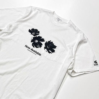 PRINTED CROSS CREW NECK T-SHIRT - FLOWER (WHITE)
