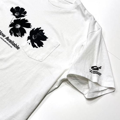 PRINTED CROSS CREW NECK T-SHIRT - FLOWER (WHITE)