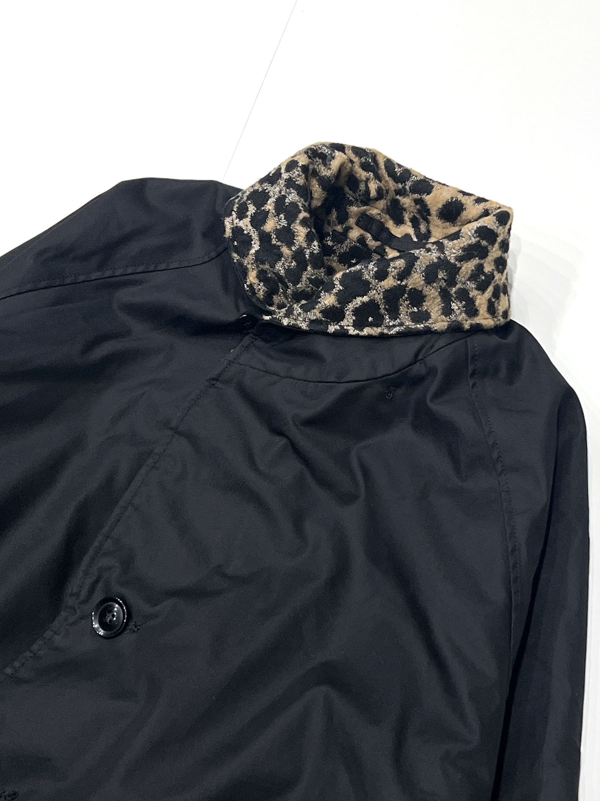 Shawl Collar Reversible Coat - Iridescent Twill Black